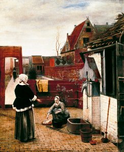 Woman and Her Servant in a Court