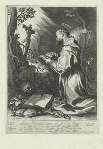 Saint Francis Kneeling before Crucifix by Pieter de Jode (I)