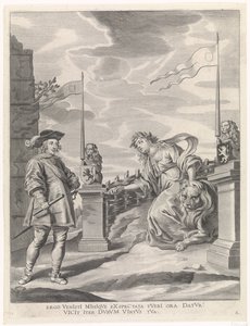 Ferdinand Receives the Keys to the City from the Maiden of Ghent by Pieter de Jode (II)