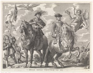 Charles V and Ferdinand on Horseback by Pieter de Jode (II)