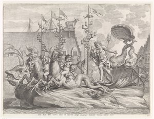 Spectacle with the Chariot of Neptune (series title: Joyous Entry of the Cardinal-Infant in Ghent, 1635) by Pieter de Jode (II)