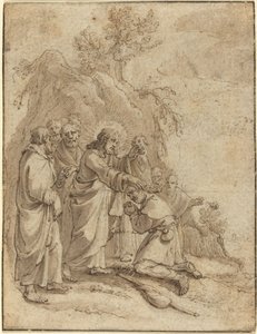 Christ Healing the Leper by Pieter de Jode I
