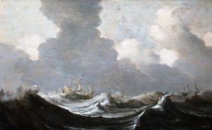 Four Vessels Running Before a Gale by Pieter the Elder Mulier