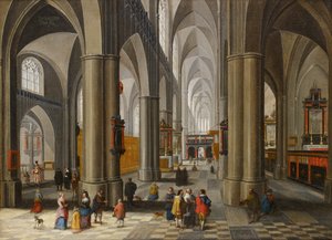 Interior of a Cathedral with Figures