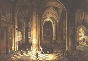 Church Interior at Night