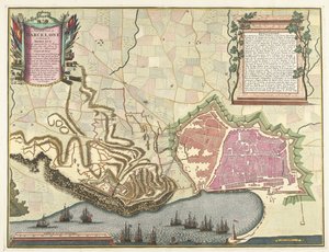 Map of the Siege of Barcelona, 1706