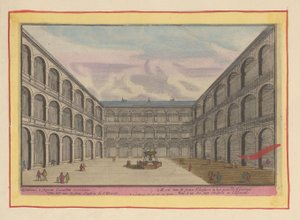 View of the Courtyard of One of the Monasteries in the Escorial by Pieter van den Berge
