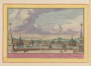 Large Pond with Ships in the Gardens of the Palacio del Buen Retiro in Madrid (Theatrum Hispaniae Series) by Pieter van den Berge