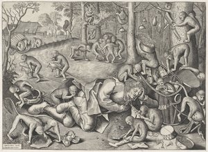 Peddler Robbed by Monkeys by Pieter van der Heyden