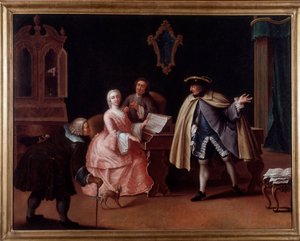 The Music Lesson by Pietro (after) Longhi