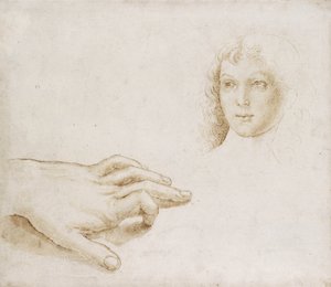 Studies of a Head and a Hand by Pietro (circle of) Perugino