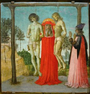 Saint Jerome supporting two hanged young men