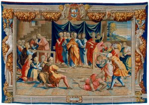 Seventeenth Century Tapestry Depicting the Death of Anania