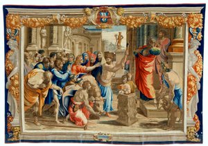 Seventeenth Century Tapestry Depicting the Sacrifice of Lystra