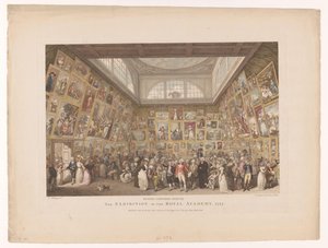 Exhibition at the Royal Academy in London in 1787 (title on object: The Exhibition of the Royal Academy, 1787)