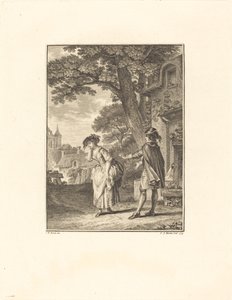 The Village Soothsayer (Colette Weeping) by Pietro Antonio Martini after Jean Michel Moreau