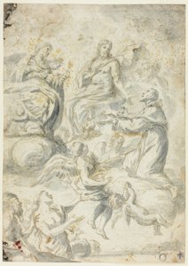 Saint Nicholas of Tolentino Interceding with Christ and Madonna for Souls in Limbo
