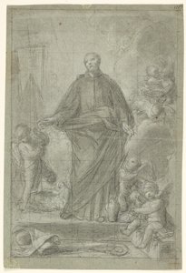 St Cajetan of Thiene (?) surrounded by putti by Pietro Antonio de Pietri