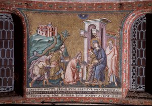 Adoration of the Magi, mosaic from the apse by Pietro Cavallini, end of 13th century