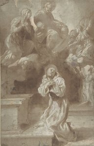 Christ and the Virgin Appearing to Saint Francis by Pietro Faccini