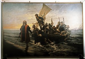 Landing of Columbus in America, 1492 by Pietro Gabrini