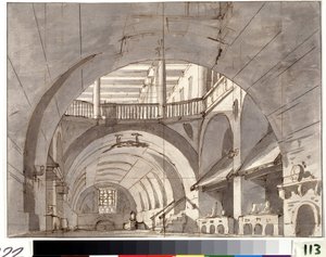 Decor of the Scene of Theater by Pietro Gonzaga