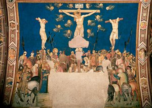 Crucifixion. Fresco by Pietro Lorenzetti (1280/5 around-1348) 1335-1340 Basilica di San Francesco, Chiesa Inferiore, Assisi by Pietro Lorenzetti