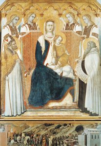 Madonna with angels and saints by Pietro Lorenzetti