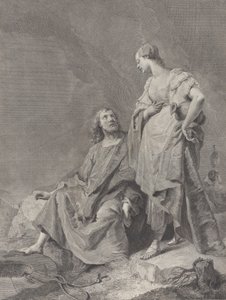 Christ and the Woman of Samaria at the Well, from the Series of 112 Prints of the Sacred by Pietro Monaco