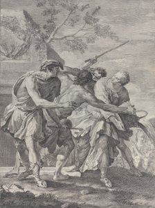 Moses defending the daughters of Jethro by Pietro Monaco