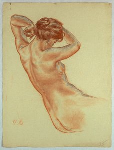 Half Figure of a Seated Nude Woman by Pietro Montana