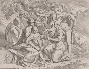 The Holy Family fed by Angels, ca. 1642-44 by Pietro Testa