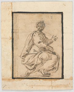 Sketchbook page: Allegorical Figure by Pietro da Cortona