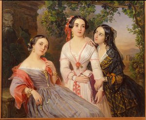 Portraits of the Sisters Countess Elisabeth Salias de Tournemire, Sophia Soukhovo-Kobylina, and Eudokia Petrovo-Solovovo
