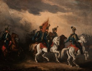 Blue Hussars by Piotr Michalowski