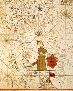 Ottoman empire, from portolan atlas consisting of six charts, by Placido Caloiro and Francesco Oliva