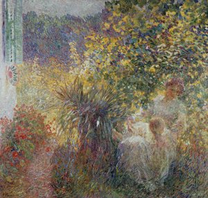 Mother and Son in the Garden by Plinio Nomellini
