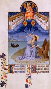 Saint John at Patmos. Miniature in The Very Rich Hours of the Duke of Berry