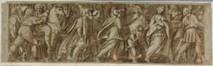 Sabines Crossing the River Tiber to Attend the Roman Games by Polidoro da Caravaggio