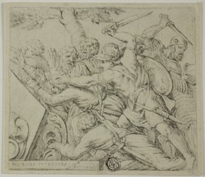 Soldiers of Cyrus Tearing Apart the Army of Spargabise by Polidoro da Caravaggio
