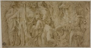 Story of Niobe: Niobe Receiving Gifts from Worshippers; Youth with Horse by Polidoro da Caravaggio