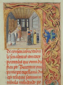 Altar Consecration by the Bishop with the Assistance of Canons and Secular Founders from the Pontifical of Bishop Erasmus Ciolek, c.1510