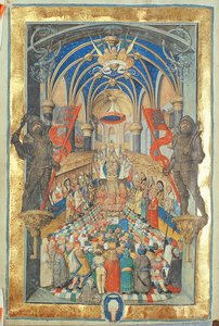 Enthronement of the King of Poland from the Pontifical of Bishop Erasmus Ciolek, c.1510