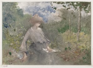 Reading in a Garden by Pompeo Mariani