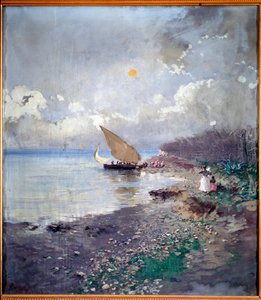 Return from Fishing by Pompeo Mariani (1857-1927) 1898