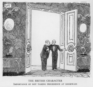 The British Character, Importance of not taking precedence at doorways by Pont
