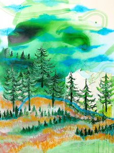Abstract Mountain Forest