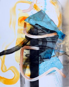 Dynamic Blue Orange Abstract