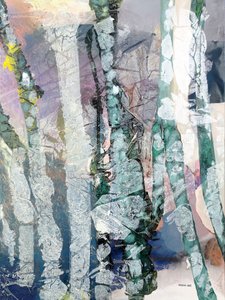 Misty Forest Abstract by Poonam Choudhary
