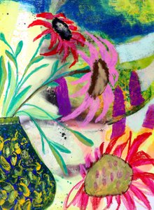 Vibrant Abstract Flowers by Poonam Choudhary